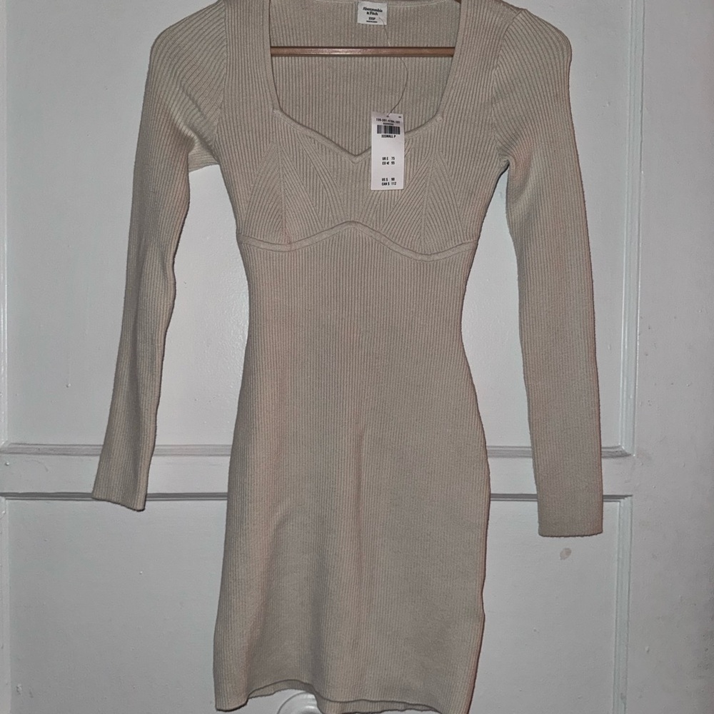 Abercrombie and Fitch Cream Knit Mini Dress